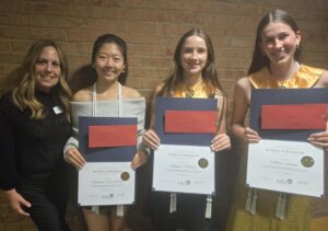 Grosse Pointe North School Scholarship Recipients with Marla Nemanic, AAUW GP Scholarship Chair.